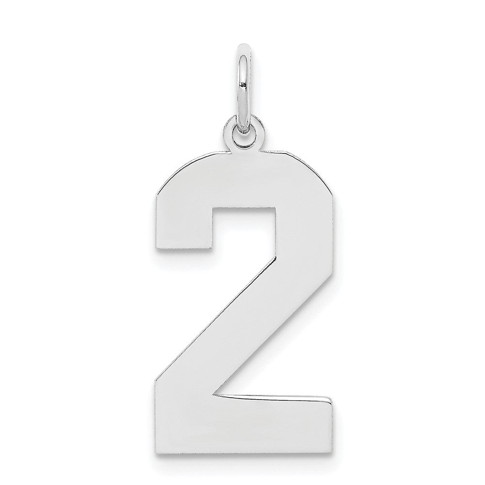Sterlingsilber Silber/rhodiniert Poliert Zahl 2 Charm