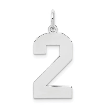Sterlingsilber Silber/rhodiniert Poliert Zahl 2 Charm