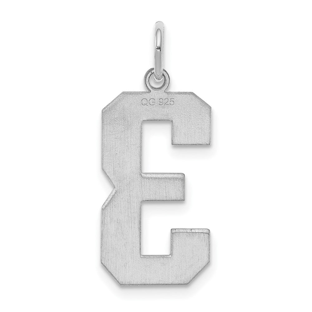 Sterlingsilber Silber/rhodiniert Poliert Zahl 3 Charm