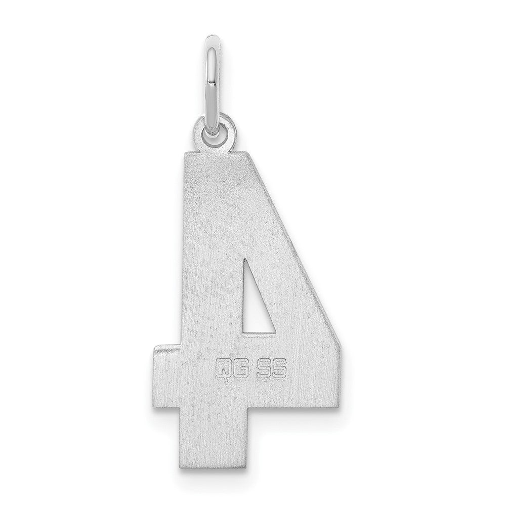Sterlingsilber Silber/rhodiniert Poliert Zahl 4 Charm