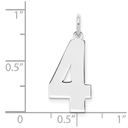 Sterlingsilber Silber/rhodiniert Poliert Zahl 4 Charm