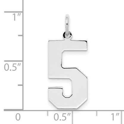 Sterlingsilber Silber/rhodiniert Poliert Zahl 5 Charm