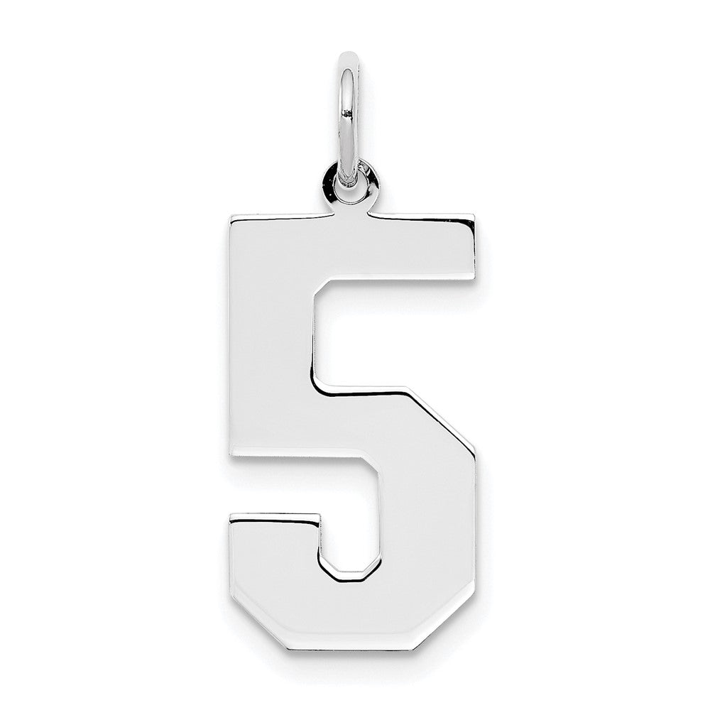 Sterlingsilber Silber/rhodiniert Poliert Zahl 5 Charm