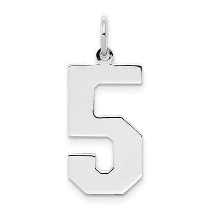 Sterlingsilber Silber/rhodiniert Poliert Zahl 5 Charm