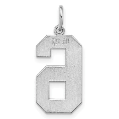 Sterlingsilber Silber/rhodiniert Poliert Zahl 6 Charm
