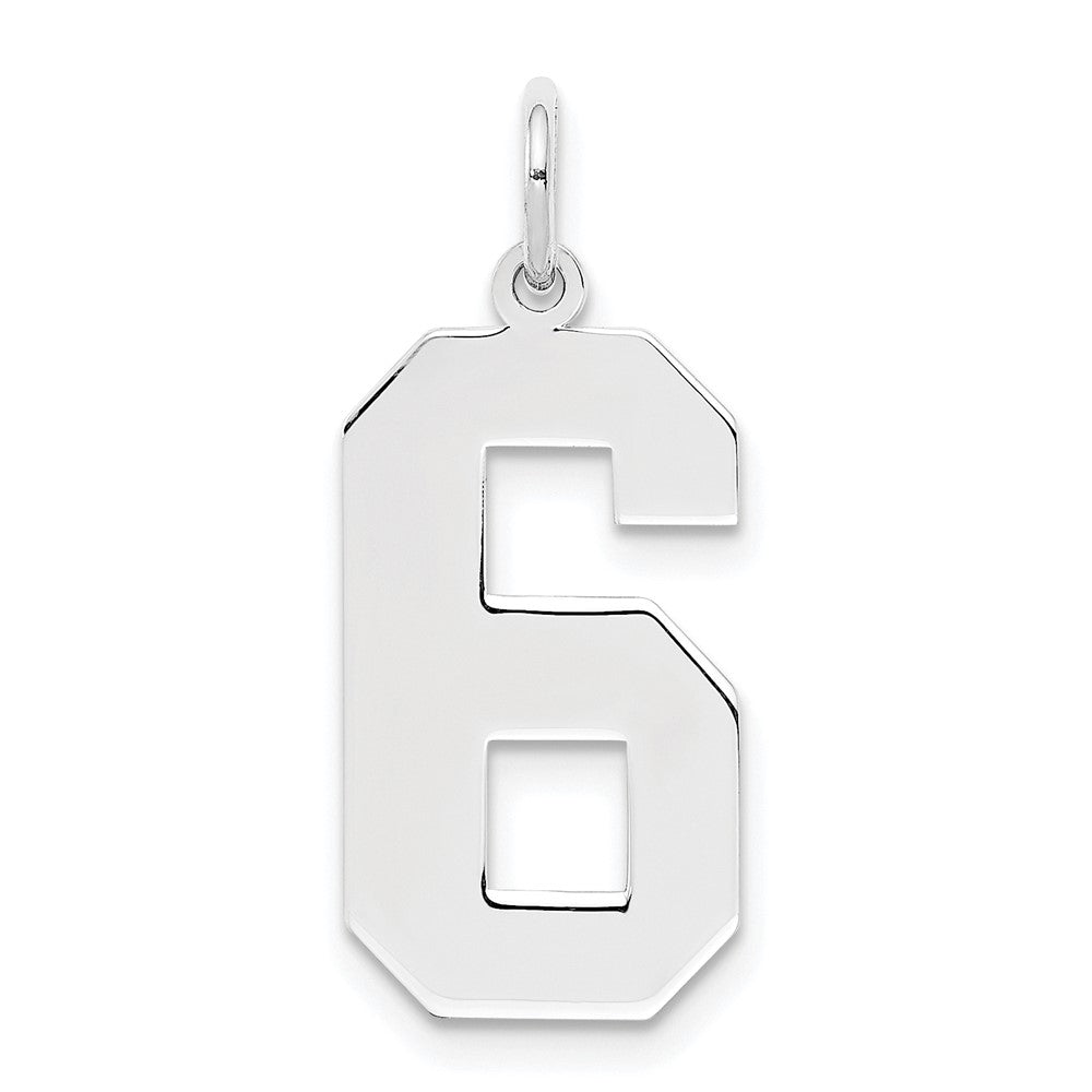 Sterlingsilber Silber/rhodiniert Poliert Zahl 6 Charm