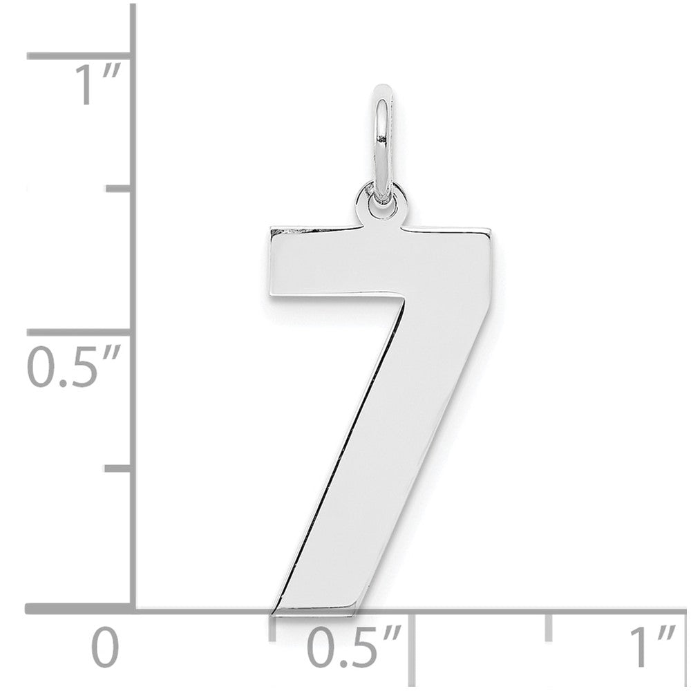 Sterlingsilber Silber/rhodiniert Poliert Zahl 7 Charm