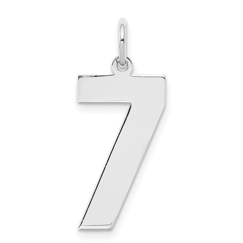 Sterlingsilber Silber/rhodiniert Poliert Zahl 7 Charm