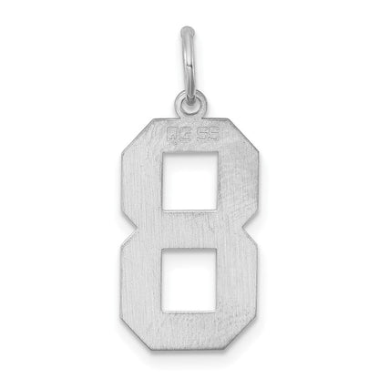 Sterlingsilber Silber/rhodiniert Poliert Zahl 8 Charm