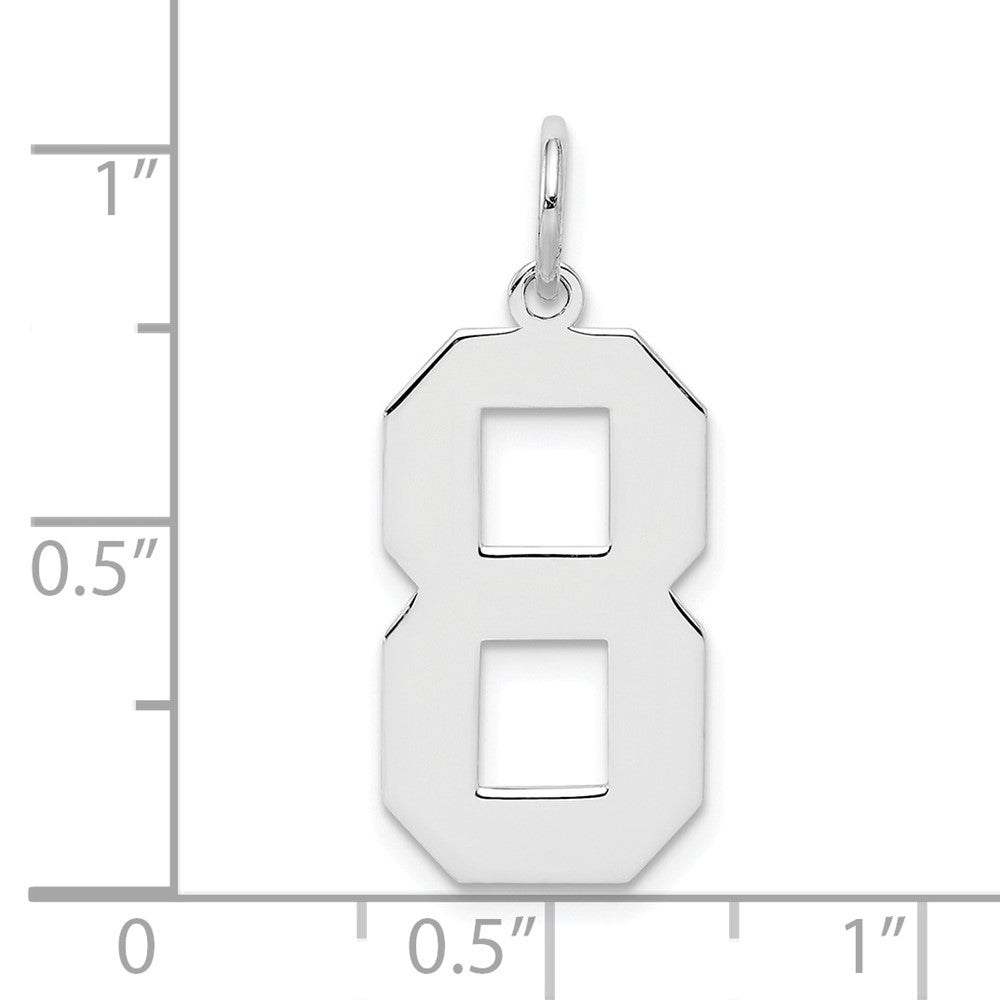 Sterlingsilber Silber/rhodiniert Poliert Zahl 8 Charm