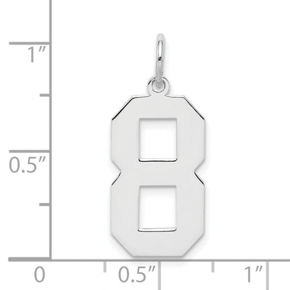 Sterlingsilber Silber/rhodiniert Poliert Zahl 8 Charm