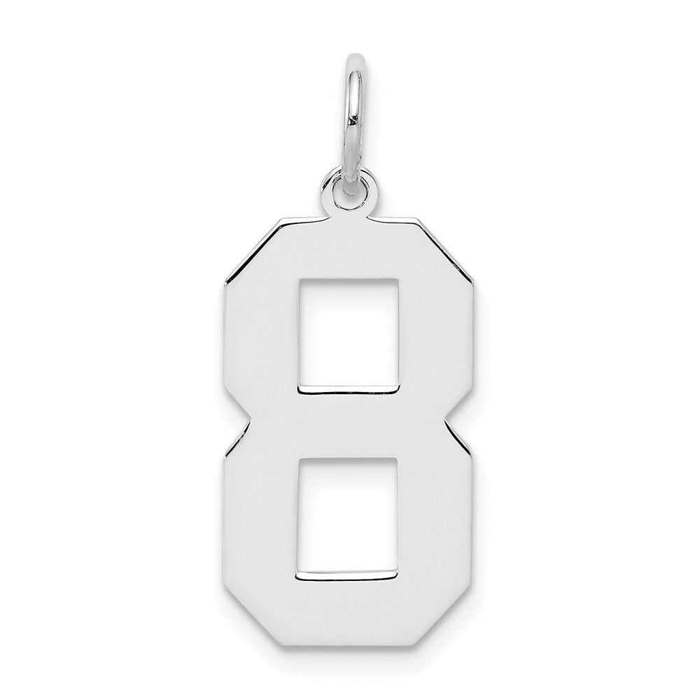 Sterlingsilber Silber/rhodiniert Poliert Zahl 8 Charm