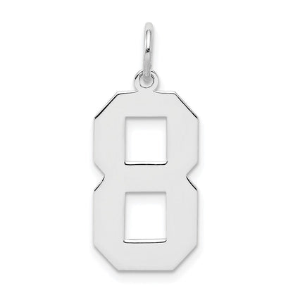 Sterlingsilber Silber/rhodiniert Poliert Zahl 8 Charm