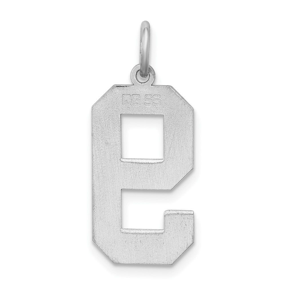 Sterlingsilber Silber/rhodiniert Poliert Zahl 9 Charm
