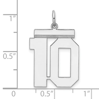 Sterlingsilber Silber/rhodiniert Poliert Zahl 10 Charm