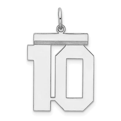 Sterlingsilber Silber/rhodiniert Poliert Zahl 10 Charm
