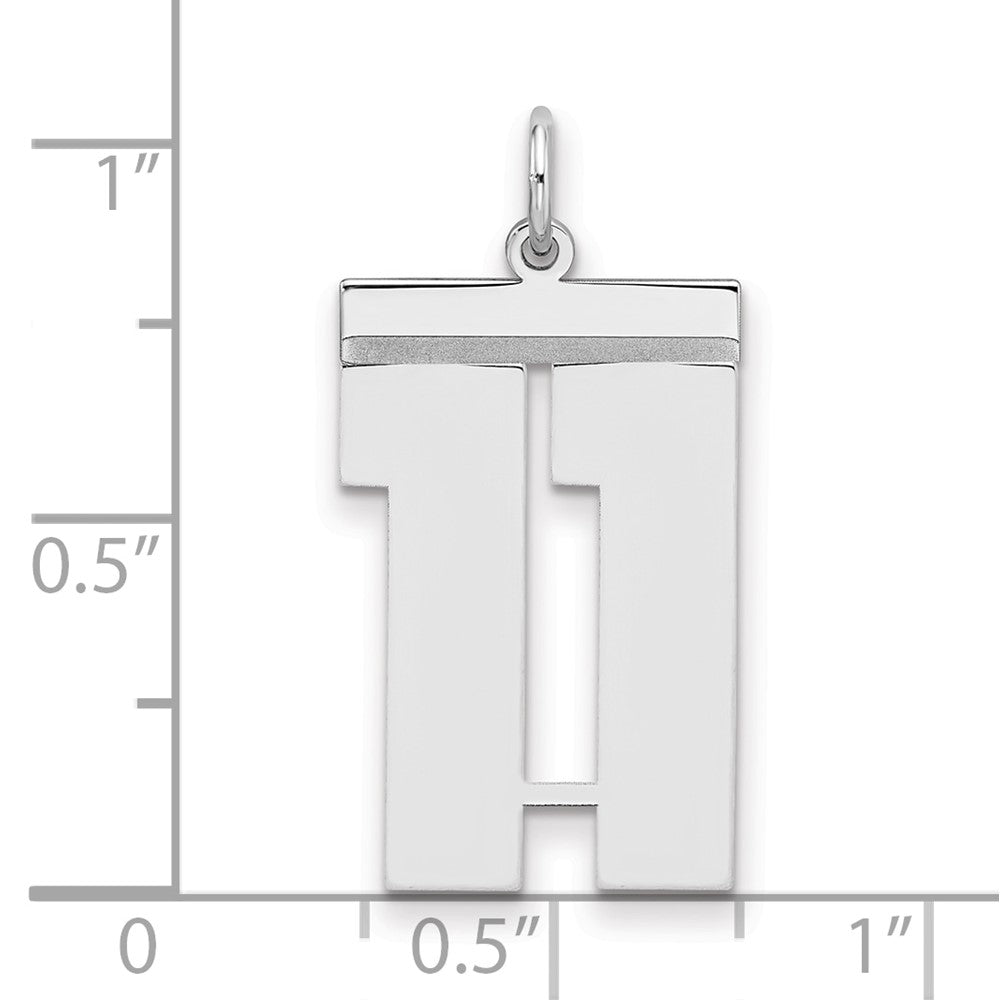 Sterlingsilber Silber/rhodiniert Poliert Zahl 11 Charm