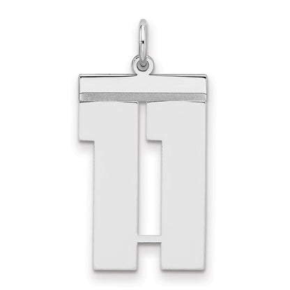 Sterlingsilber Silber/rhodiniert Poliert Zahl 11 Charm