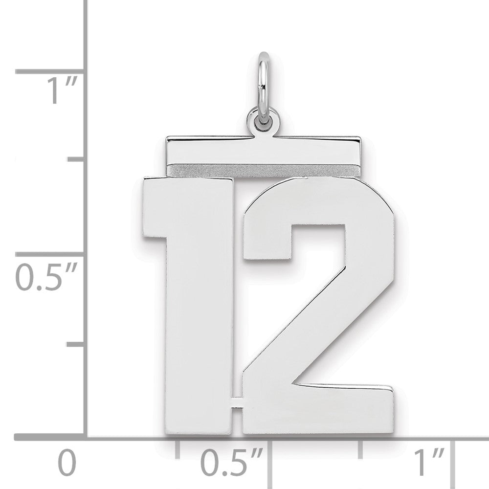 Sterlingsilber Silber/rhodiniert Poliert Zahl 12 Charm