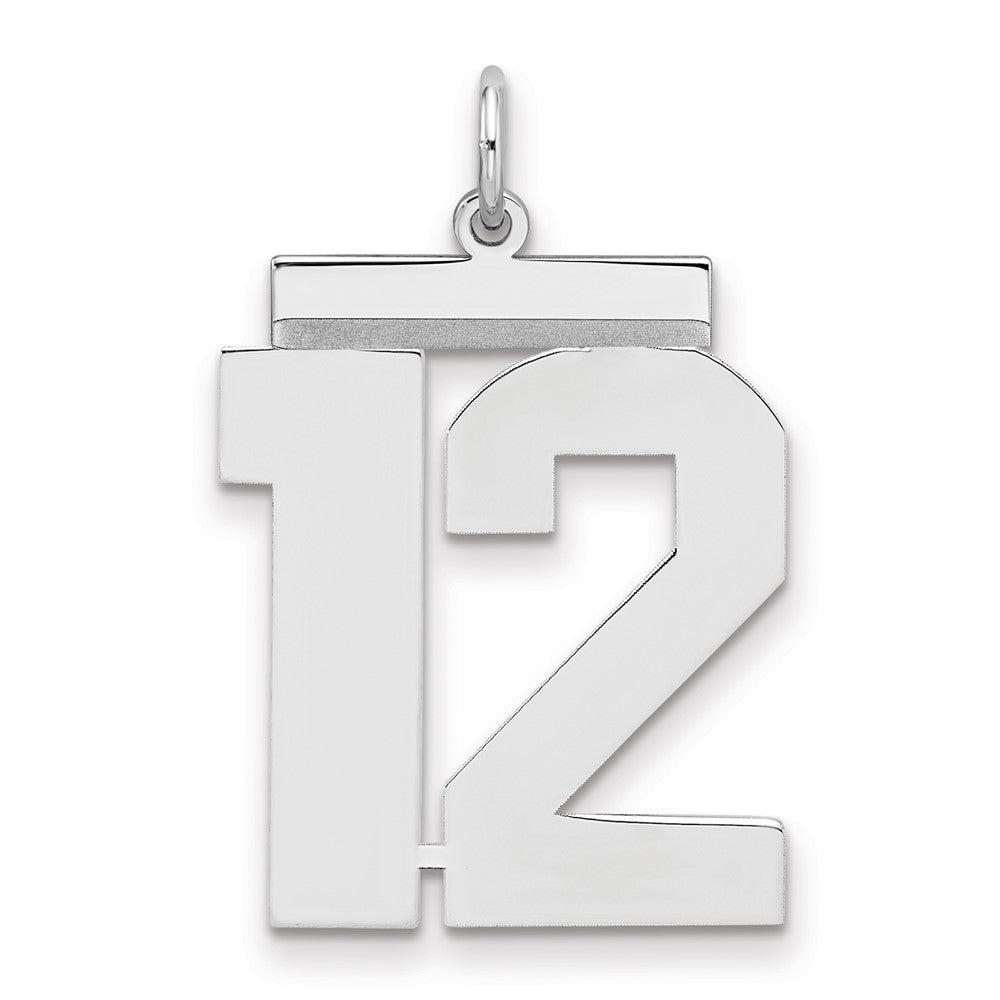 Sterlingsilber Silber/rhodiniert Poliert Zahl 12 Charm