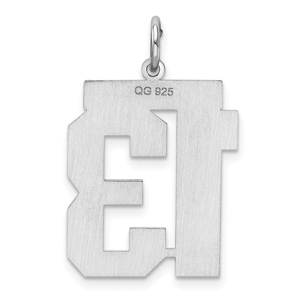 Sterlingsilber Silber/rhodiniert Poliert Zahl 13 Charm