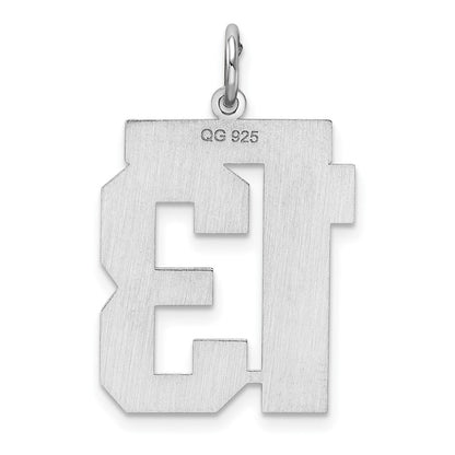Sterlingsilber Silber/rhodiniert Poliert Zahl 13 Charm