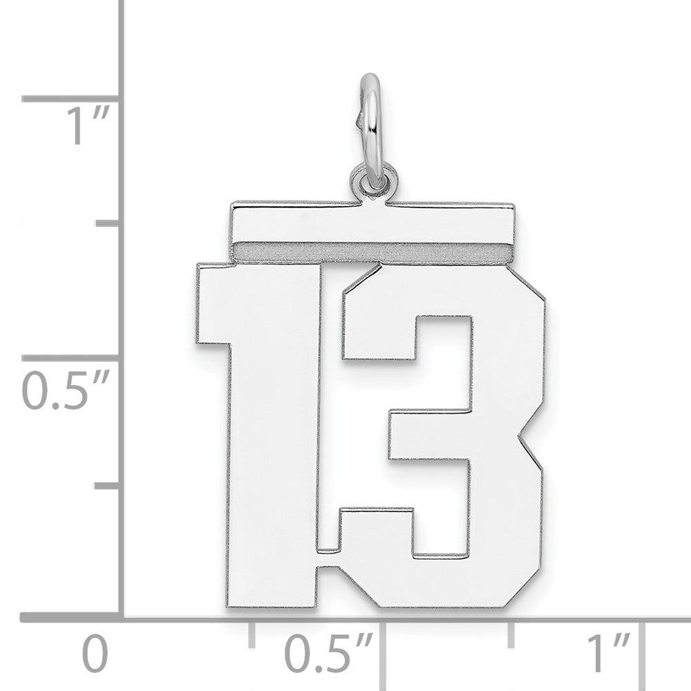 Sterlingsilber Silber/rhodiniert Poliert Zahl 13 Charm