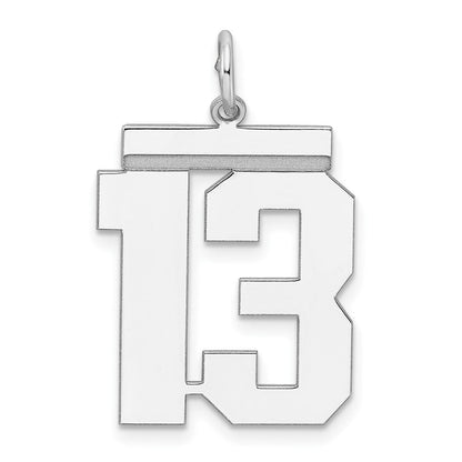 Sterlingsilber Silber/rhodiniert Poliert Zahl 13 Charm