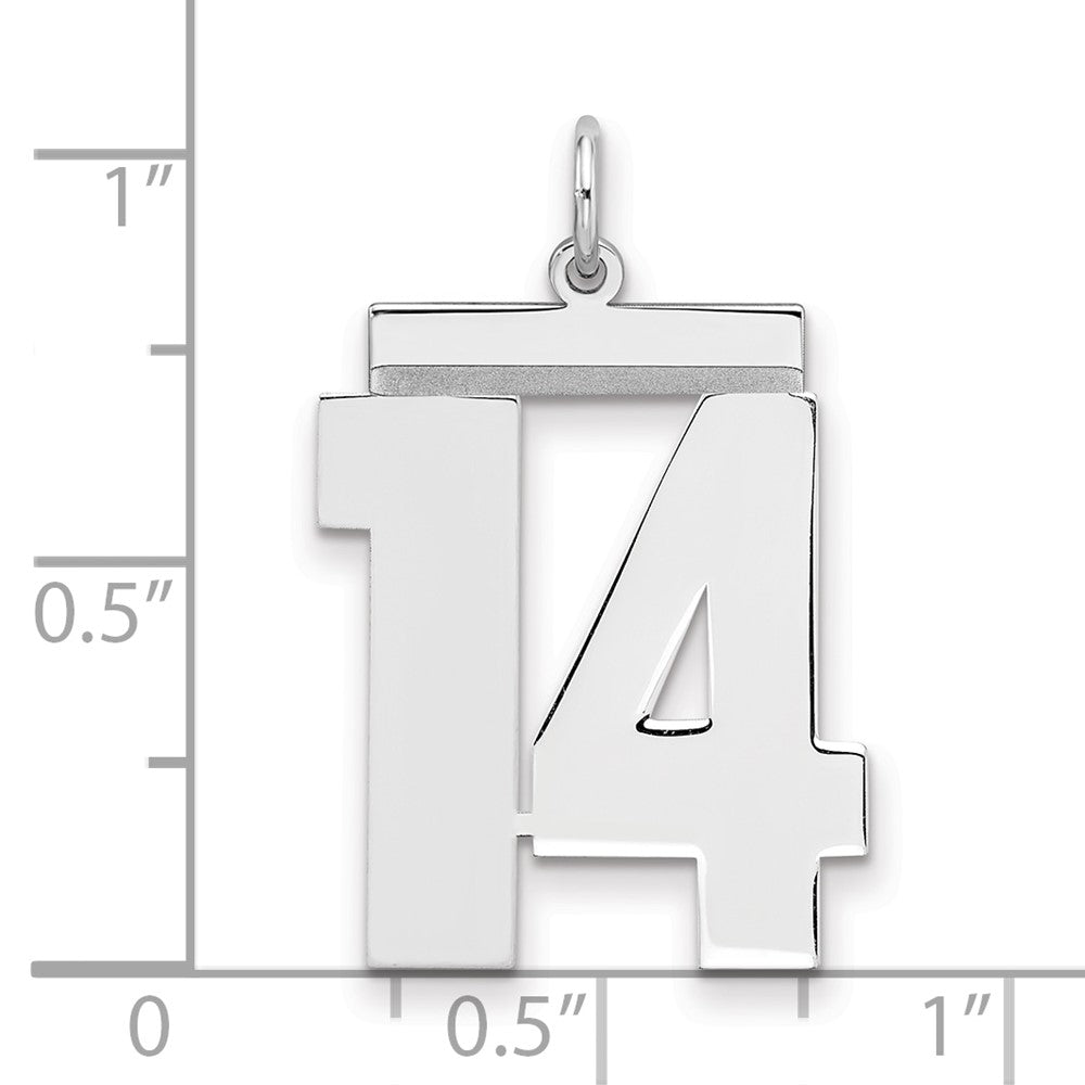 Sterlingsilber Silber/rhodiniert Poliert Zahl 14 Charm
