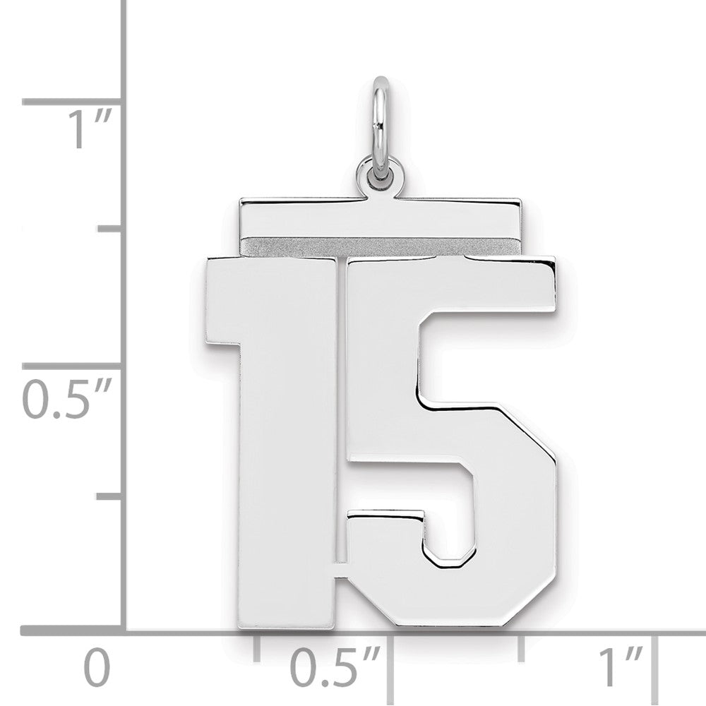 Sterlingsilber Silber/rhodiniert Poliert Zahl 15 Charm