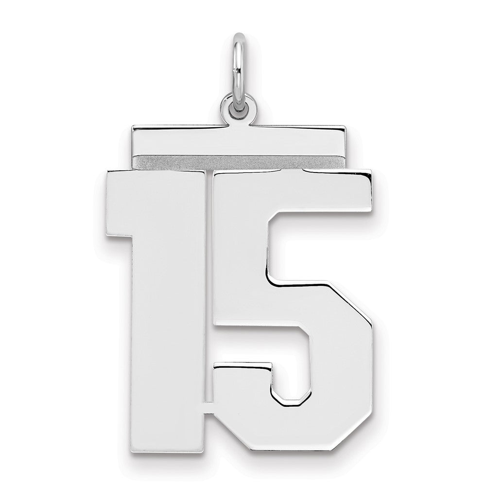 Sterlingsilber Silber/rhodiniert Poliert Zahl 15 Charm
