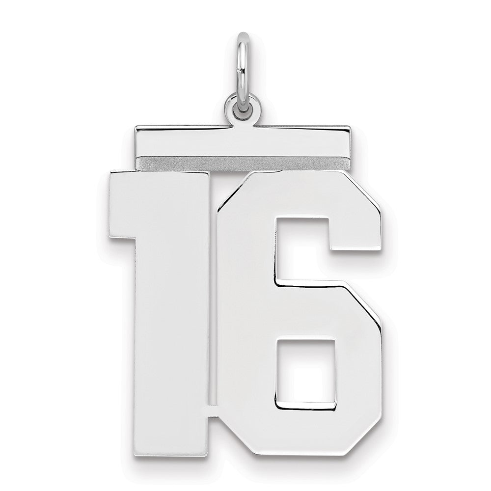 Sterlingsilber Silber/rhodiniert Poliert Zahl 16 Charm
