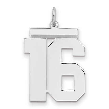 Sterlingsilber Silber/rhodiniert Poliert Zahl 16 Charm