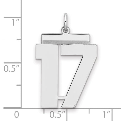 Sterlingsilber Silber/rhodiniert Poliert Zahl 17 Charm