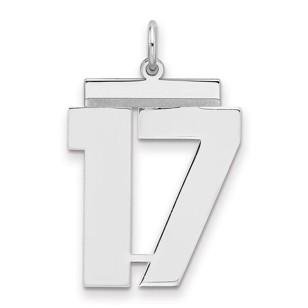 Sterlingsilber Silber/rhodiniert Poliert Zahl 17 Charm
