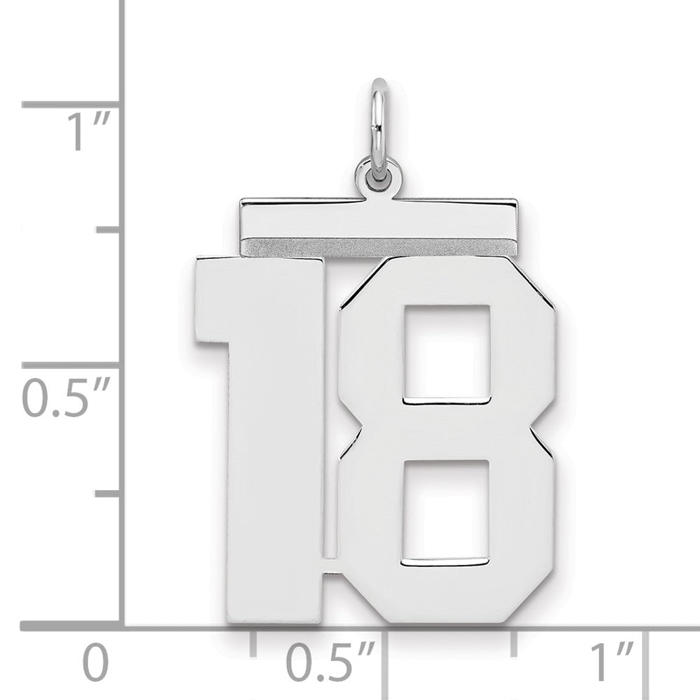Sterlingsilber Silber/rhodiniert Poliert Zahl 18 Charm