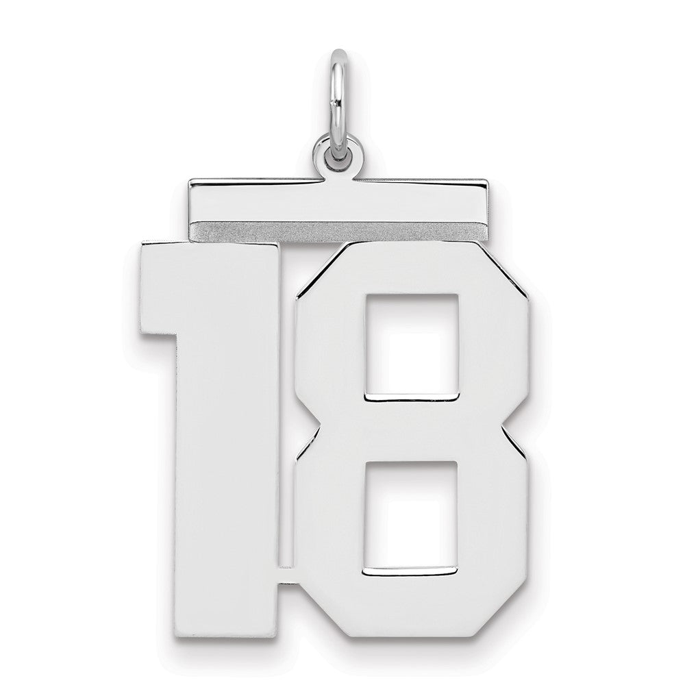 Sterlingsilber Silber/rhodiniert Poliert Zahl 18 Charm
