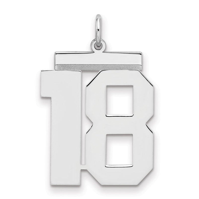 Sterlingsilber Silber/rhodiniert Poliert Zahl 18 Charm