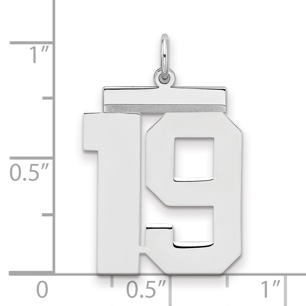 Sterlingsilber Silber/rhodiniert Poliert Zahl 19 Charm