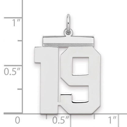 Sterlingsilber Silber/rhodiniert Poliert Zahl 19 Charm