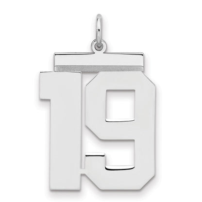 Sterlingsilber Silber/rhodiniert Poliert Zahl 19 Charm