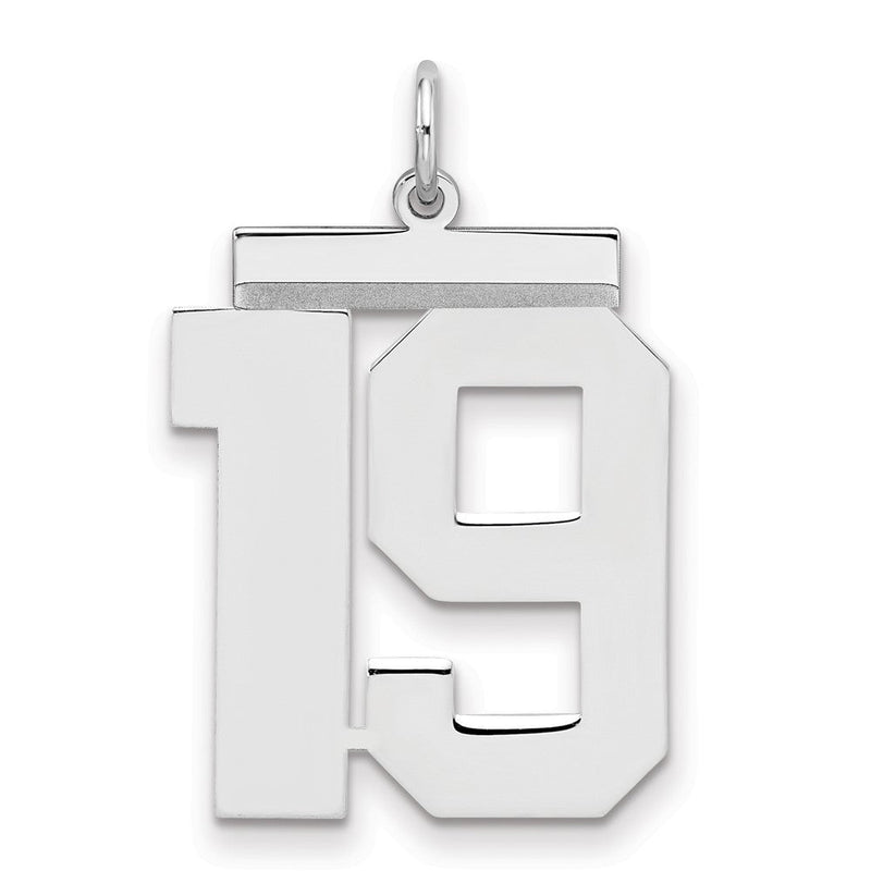 Sterlingsilber Silber/rhodiniert Poliert Zahl 19 Charm