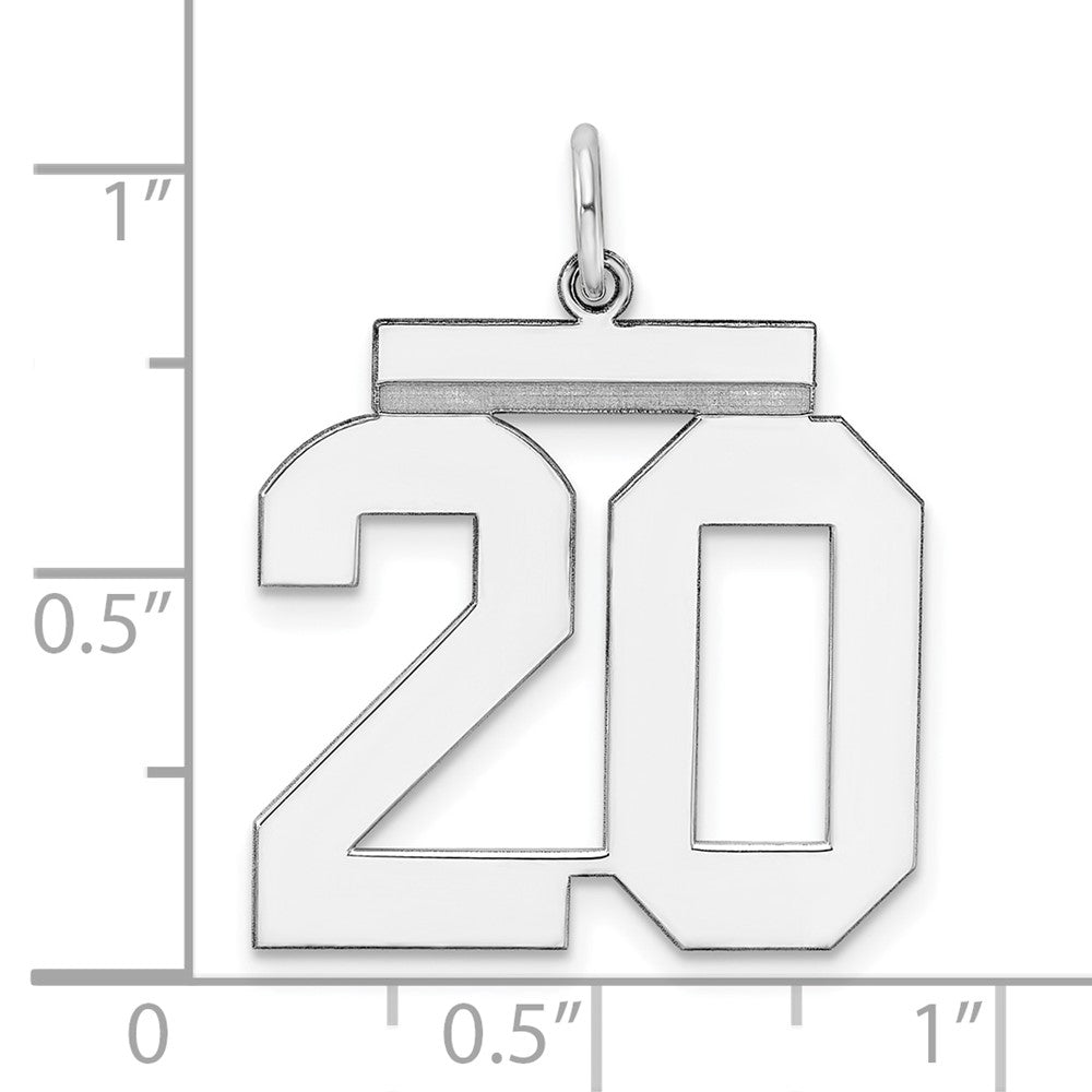 Sterlingsilber Silber/rhodiniert Poliert Zahl 20 Charm