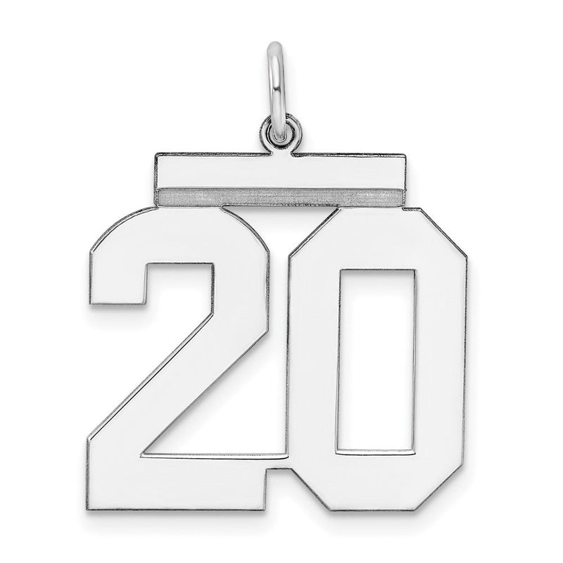 Sterlingsilber Silber/rhodiniert Poliert Zahl 20 Charm