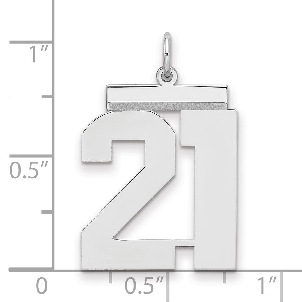 Sterlingsilber Silber/rhodiniert Poliert Zahl 21 Charm
