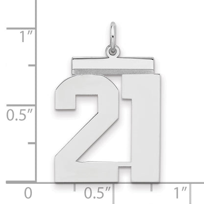 Sterlingsilber Silber/rhodiniert Poliert Zahl 21 Charm