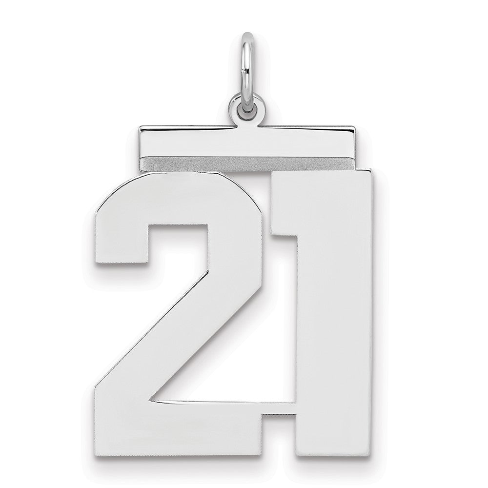 Sterlingsilber Silber/rhodiniert Poliert Zahl 21 Charm