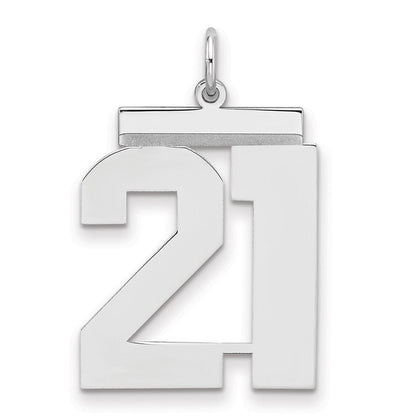 Sterlingsilber Silber/rhodiniert Poliert Zahl 21 Charm