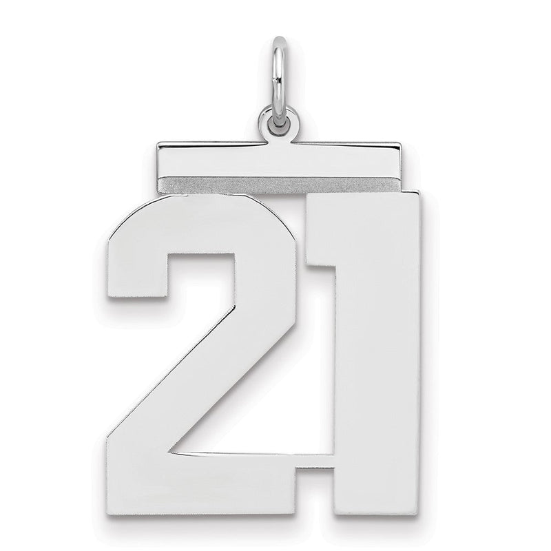 Sterlingsilber Silber/rhodiniert Poliert Zahl 21 Charm