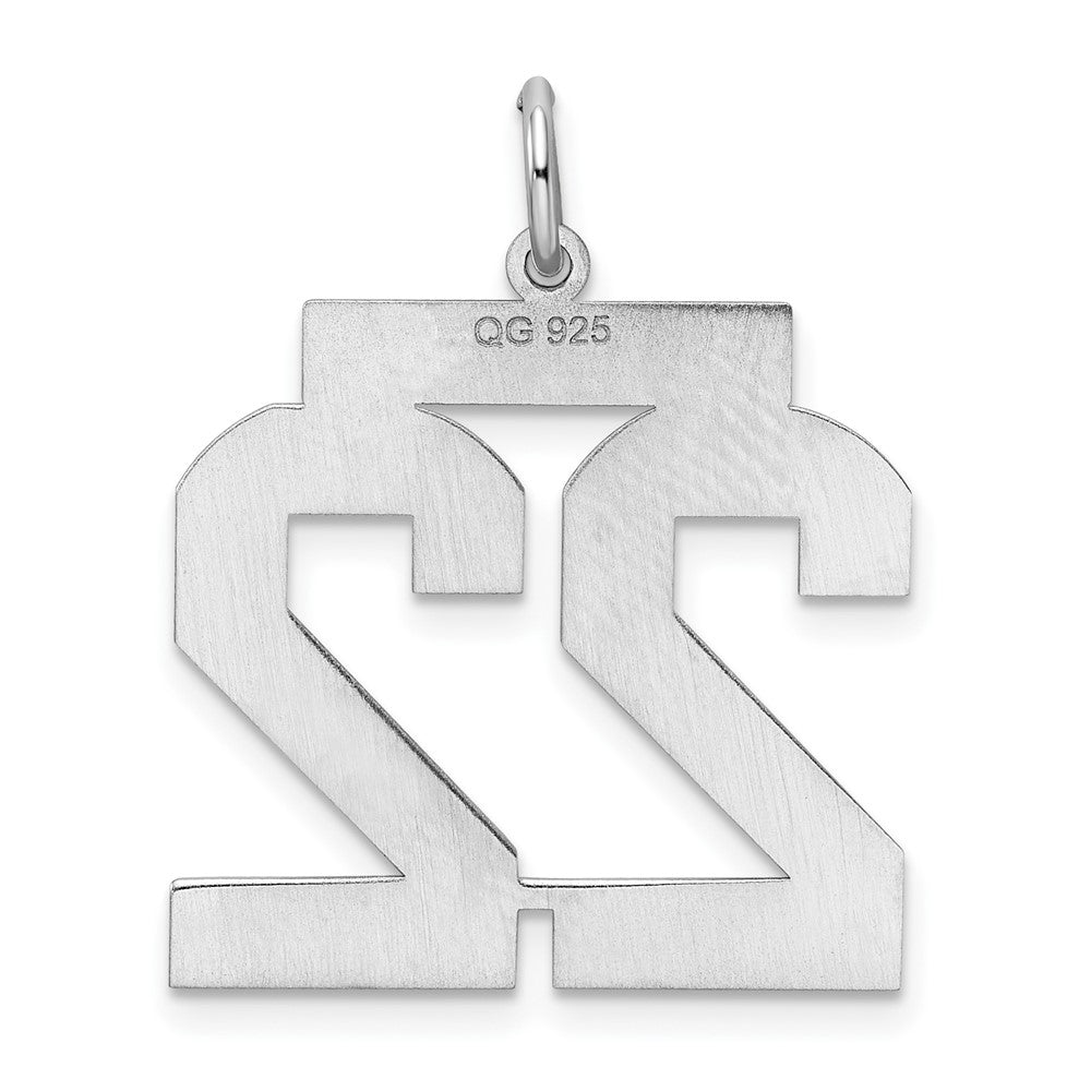 Sterlingsilber Silber/rhodiniert Poliert Zahl 22 Charm